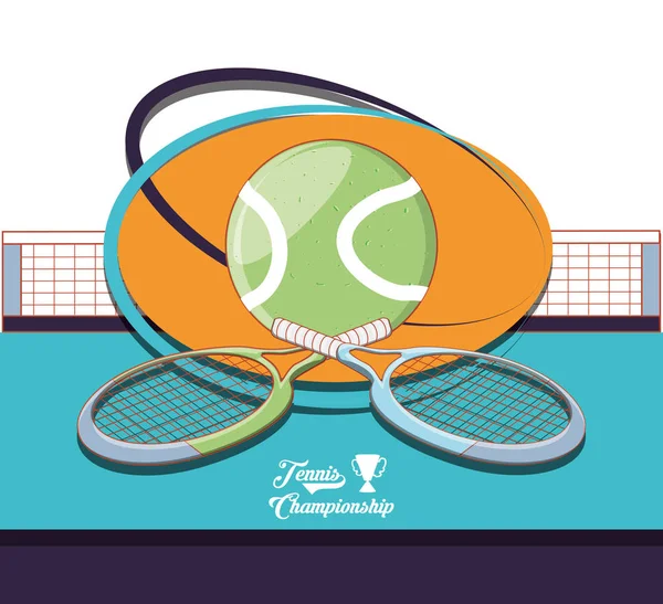 Raquette et balle pour jouer au tennis — Image vectorielle