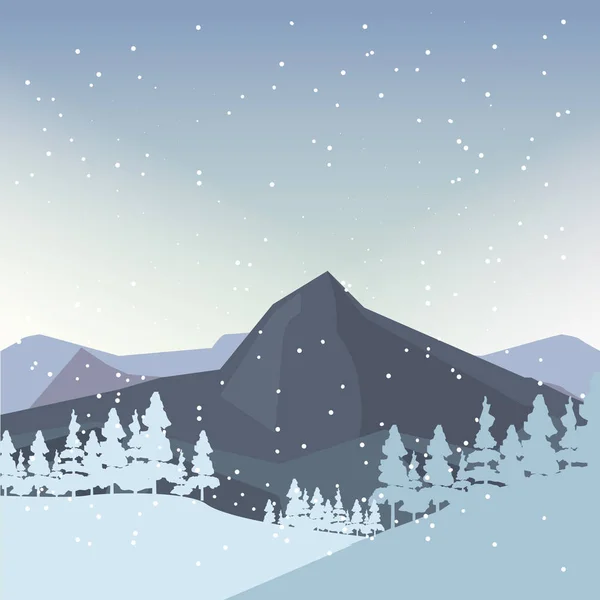 Conception de paysage d'hiver — Image vectorielle