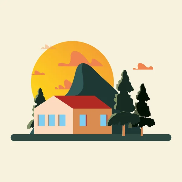 Diseño abstracto del paisaje — Vector de stock