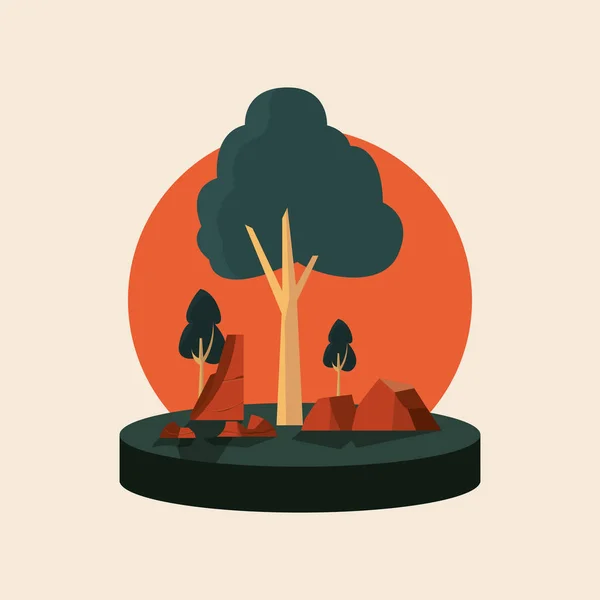 Diseño abstracto del paisaje — Vector de stock