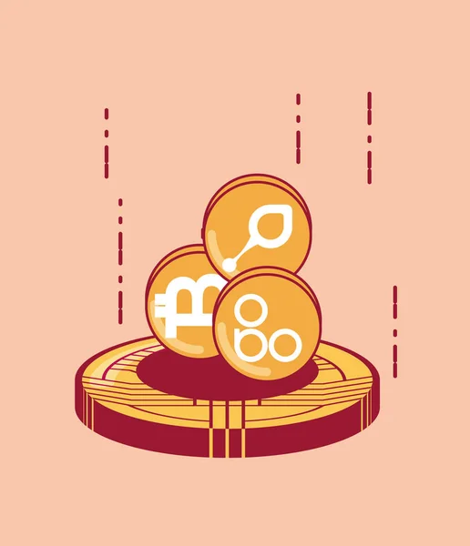 Cryptocurrency coins  design — Stock Vector