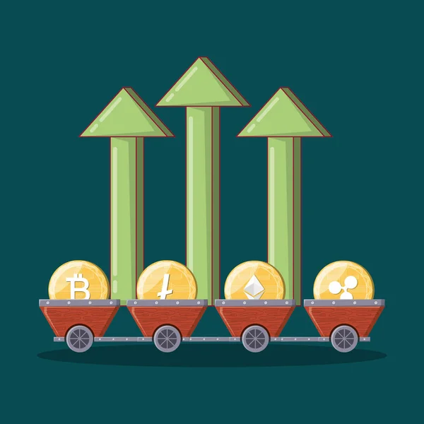 Design concettuale criptovaluta — Vettoriale Stock