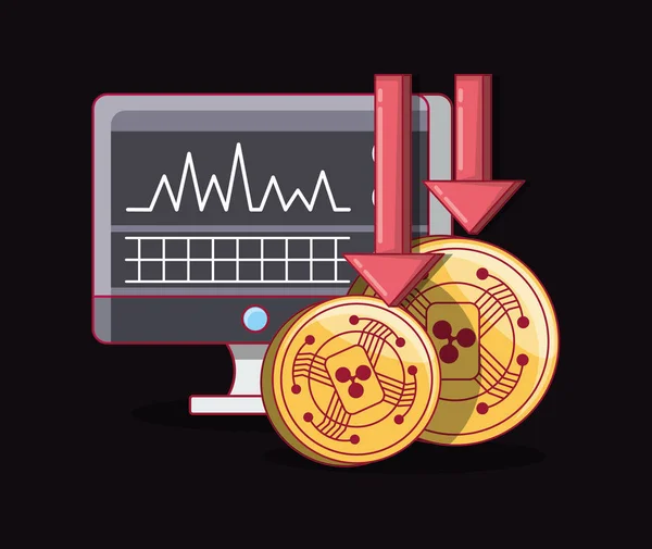 Cryptocurrency koncepció kialakítása — Stock Vector