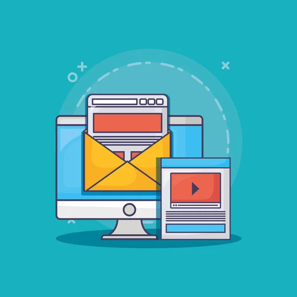 Diseño de Email Marketing — Vector de stock