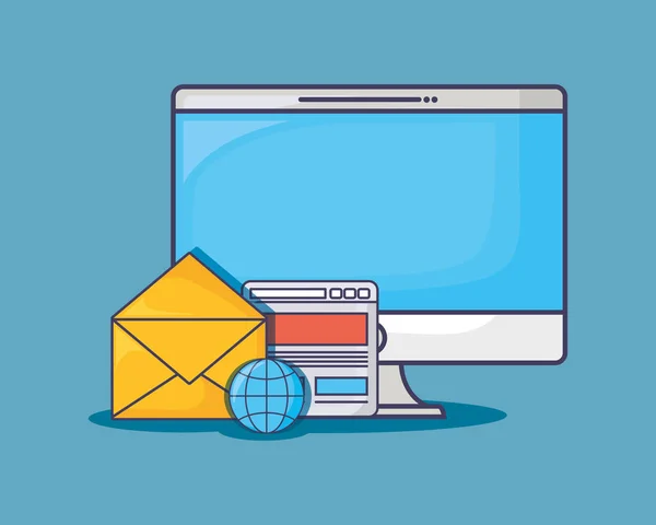 E-posta pazarlama tasarım — Stok Vektör