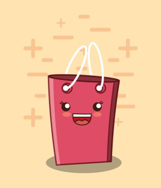 Kawaii alışveriş çantası simgesini