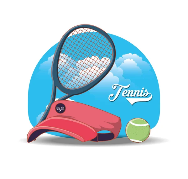 Tennis sport cap icons — Stock Vector