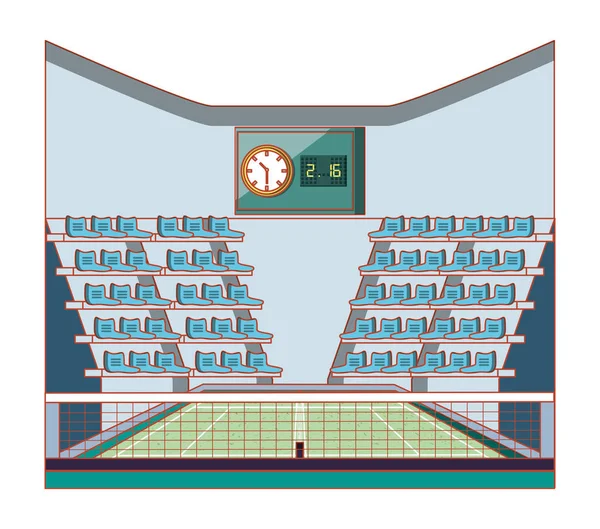 Court de tennis sport avec scène — Image vectorielle