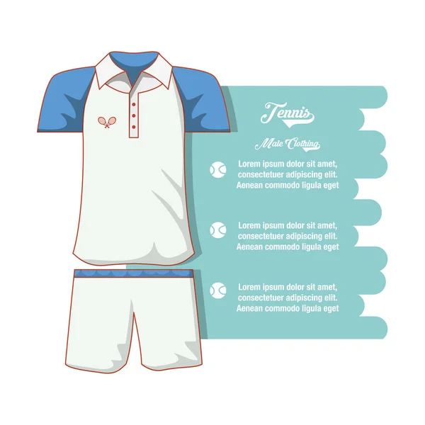 Tenis erkekler simgesi giyim — Stok Vektör