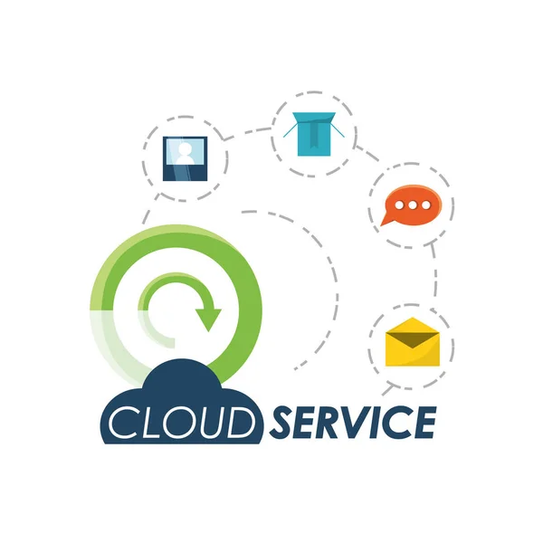 Diseño del servicio en nube — Vector de stock