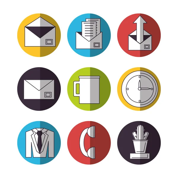 Office icon set design — Stock Vector