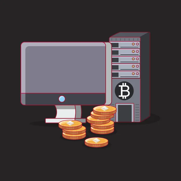 Design de criptomoeda Bitcoin —  Vetores de Stock