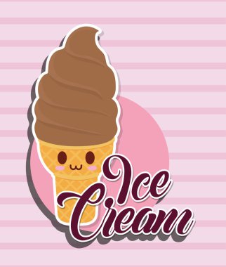 Kawaii dondurma simgesi