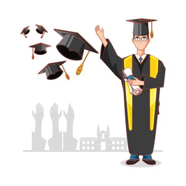 Lisansüstü adam avatar karakter