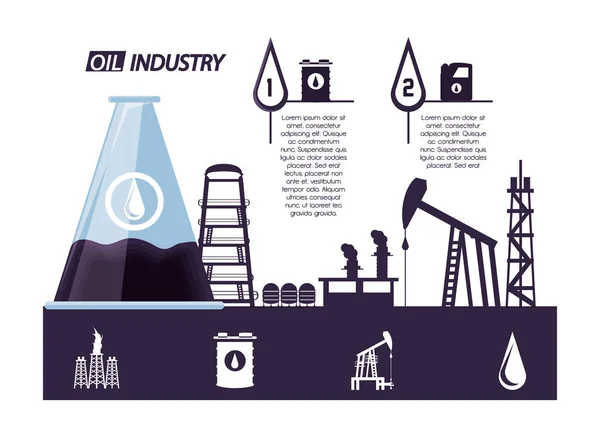 Plantilla Infográfica de la Industria Petrolera — Vector de stock