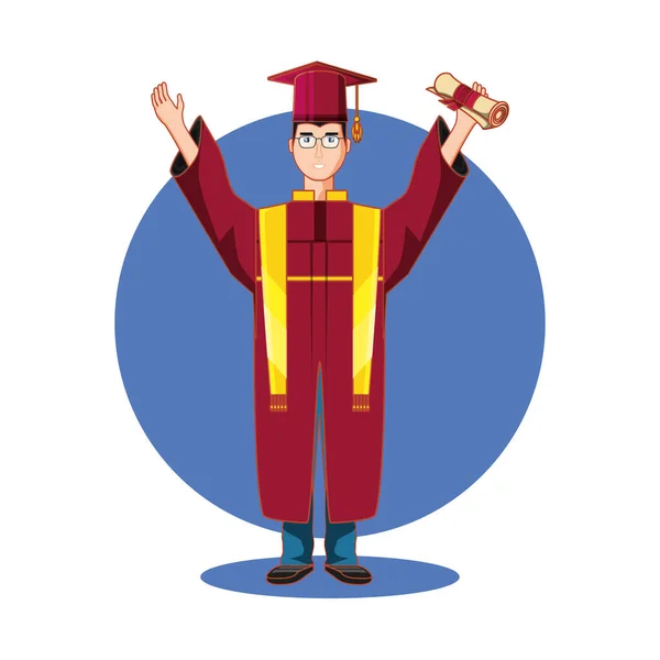 Personagem avatar homem graduado —  Vetores de Stock