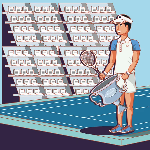 Joueur masculin personnage de tennis — Image vectorielle