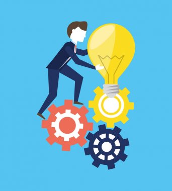 başarı için başarılı çalıştıran iş adamı