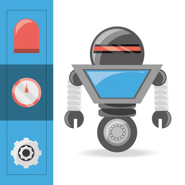 Robot diseño de dibujos animados — Vector de stock