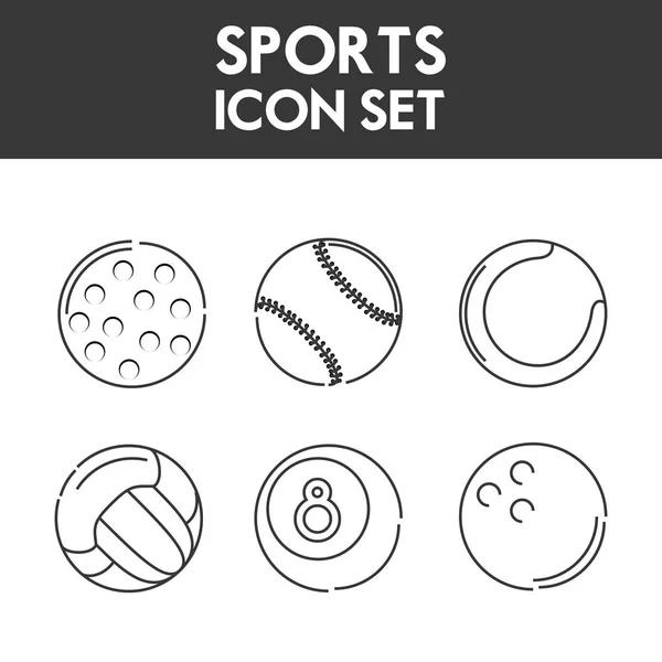 Set plano icono pelota deporte — Vector de stock