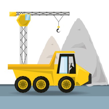 damperli kamyon inşaat kavramı altında