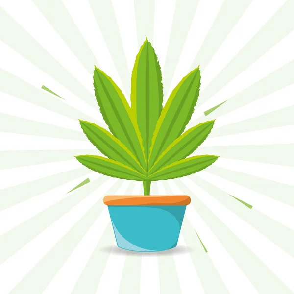 Marihuana plante paix et amour — Image vectorielle
