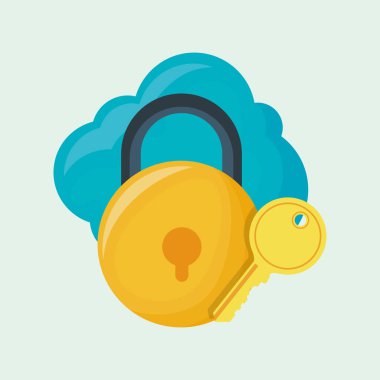 asma kilit ve anahtar simgesi