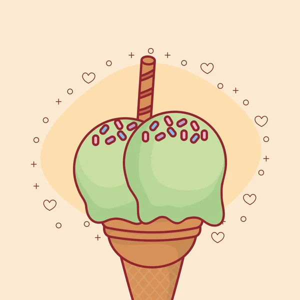 Icono de cono de helado — Archivo Imágenes Vectoriales