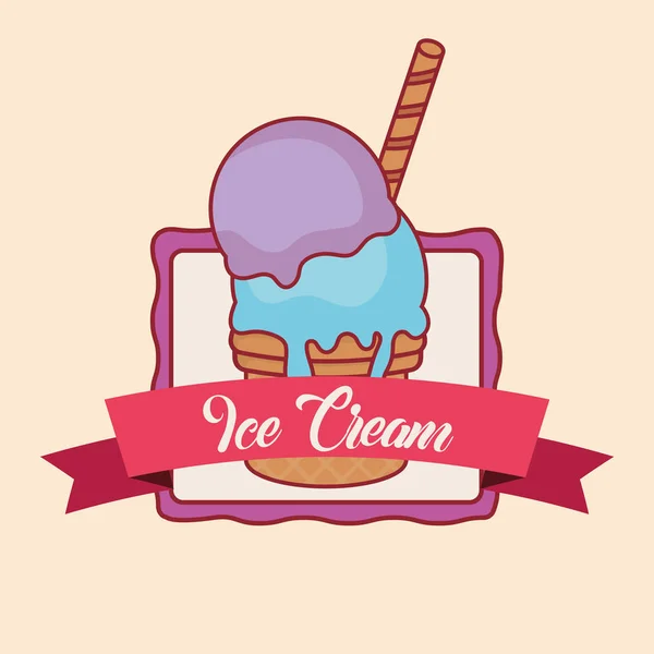 Conception de crème glacée — Image vectorielle