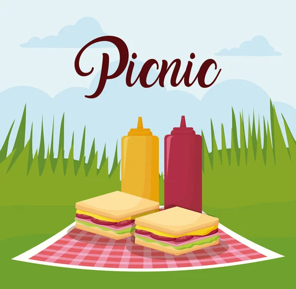 Picnic and food design — Stock Vector