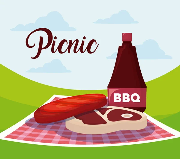 Picnic and food design — Stock Vector