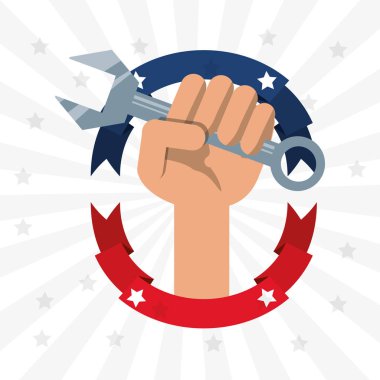 İşçi Bayramı kutlamak için inşaat aracı