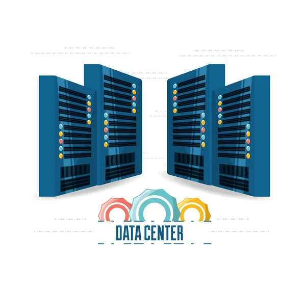 Conectar informações com data center — Vetor de Stock
