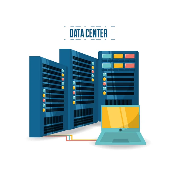 Conectar informações com data center — Vetor de Stock