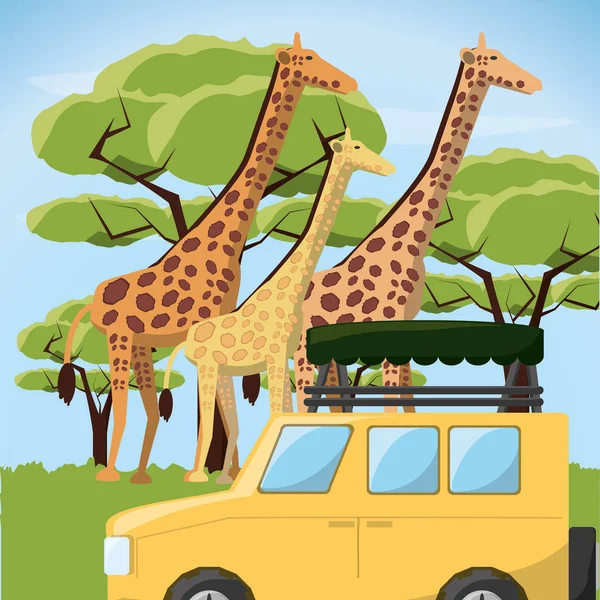 Afrikai Szafari tervez — Stock Vector