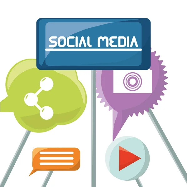 Sociální media design — Stockový vektor