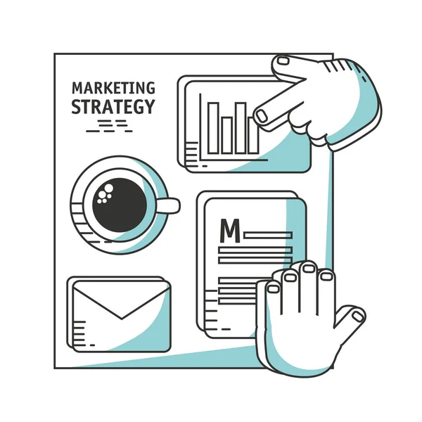 Concepto de planificación de estrategia de marketing — Vector de stock