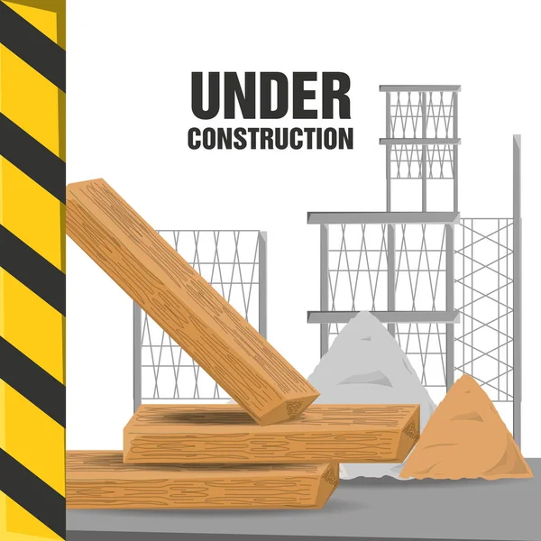 Flat under construction concept — Stock Vector