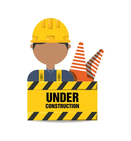 Worker man under construction concept — Stock Vector