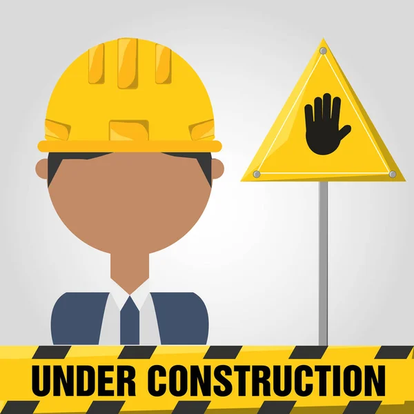 Archictec man under construction concept — Stock Vector