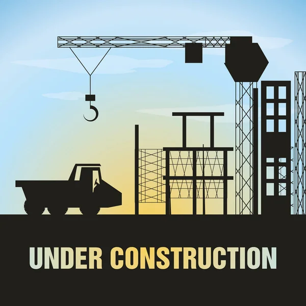 Piso bajo concepto de construcción — Vector de stock