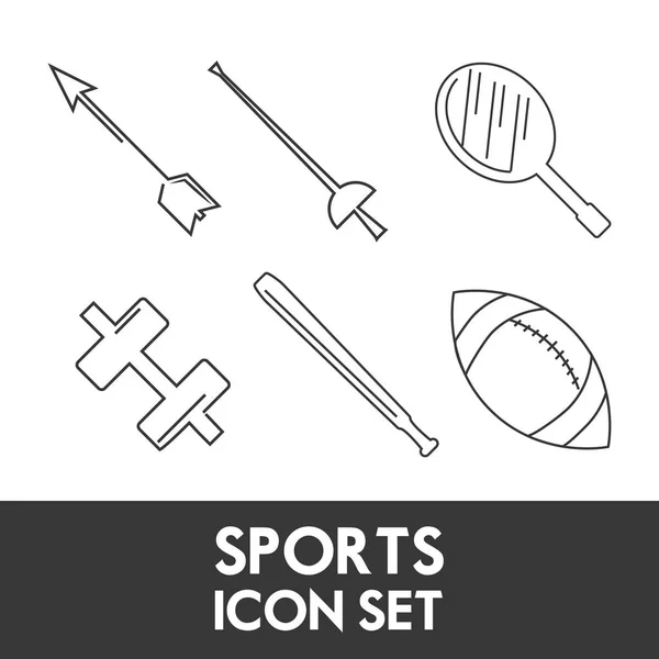 Set plano icono herramientas deporte — Vector de stock