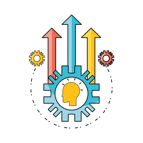 Teamwork ontwikkeling proces technologie gegevens — Stockvector