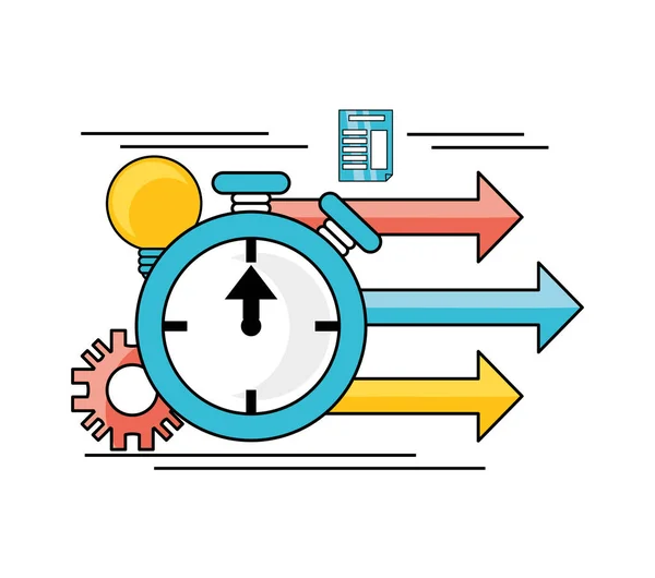 Processus de développement et données sur le travail d'équipe social — Image vectorielle