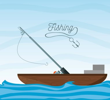 çubuk ile deniz üzerinde tekne