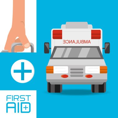 ilk yardım seti bavul ve Acil Ambulans ile el