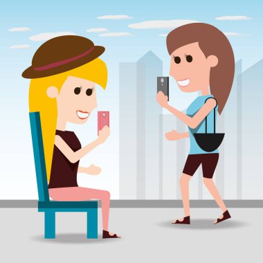 Kadınlar akıllı telefon iletişim yaşam tarzı ile