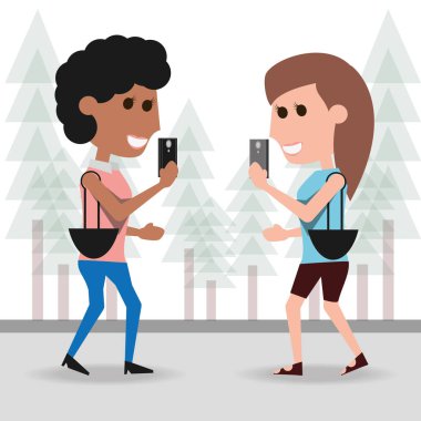 smartphone için dijital iletişim elinde grubu