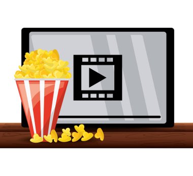 patlamış mısır yemek ile TV izlemek için video film