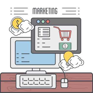 bilgisayar alışveriş online simgesi için Web sitesi ile